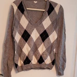 JCrew Large wool argyle sweater